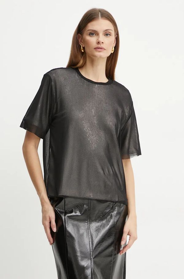 Boss Bluza BOSS za žene, boja: crna, s uzorkom, 50527016