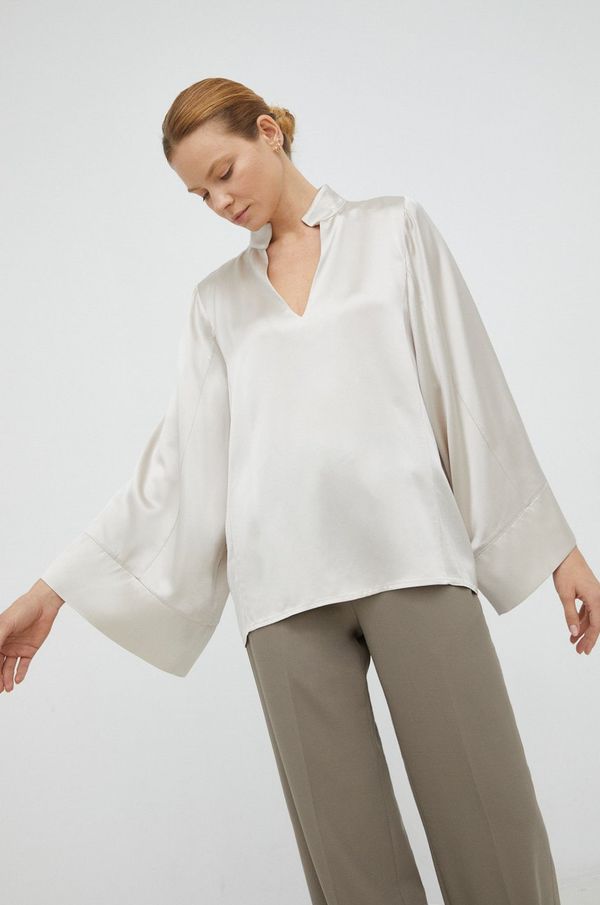 By Malene Birger Bluza By Malene Birger Lomaria za žene, boja: bež, glatka