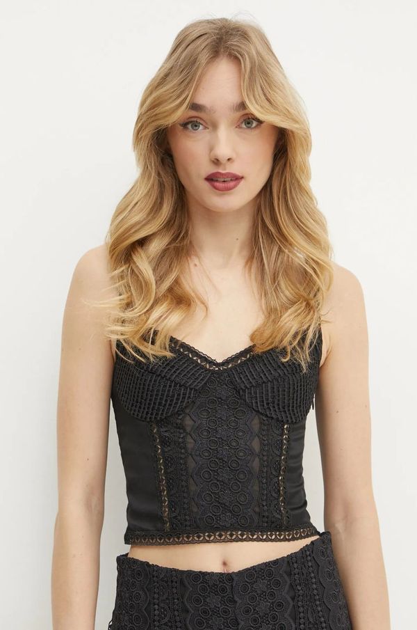 Charo Ruiz Ibiza Bluza Charo Ruiz Ibiza Sannie za žene, boja: crna, s aplikacijom, 256102