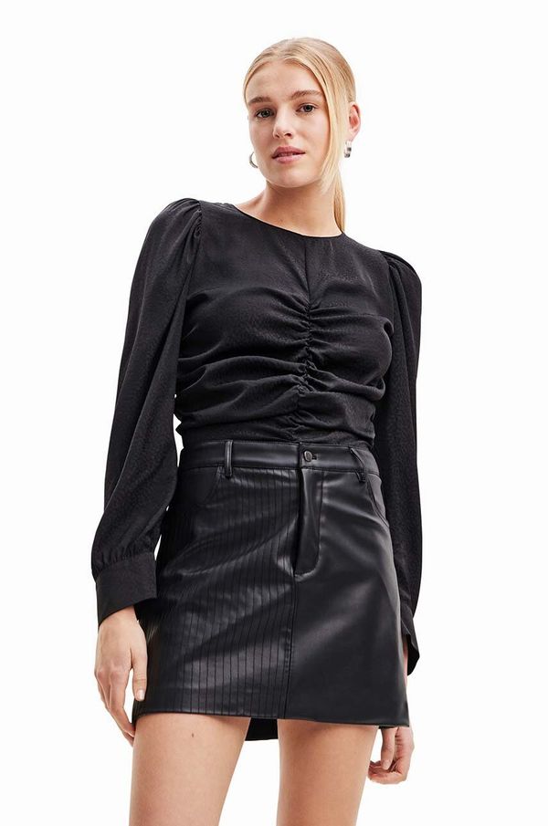 Desigual Bluza Desigual 23WWBW32 WOMAN WOVEN BLOUSE LONG SLEEVE za žene, boja: crna, bez uzorka