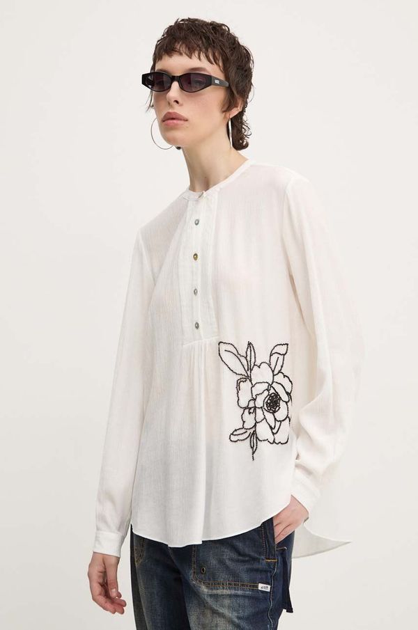 Desigual Bluza Desigual NAGASAKI za žene, boja: bež, s aplikacijom, 24WWBW01