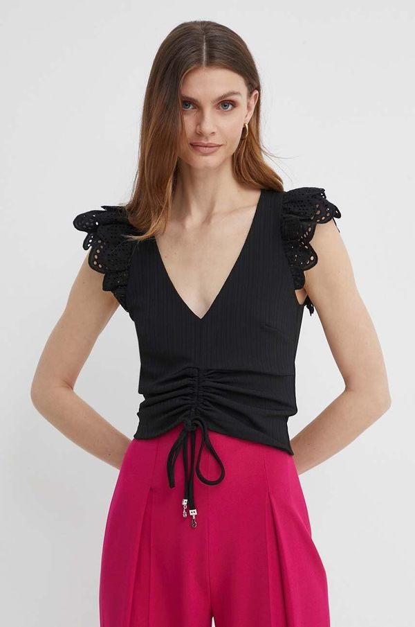 Guess Bluza Guess ELENA za žene, boja: crna, bez uzorka, W4GP10 KC7D2