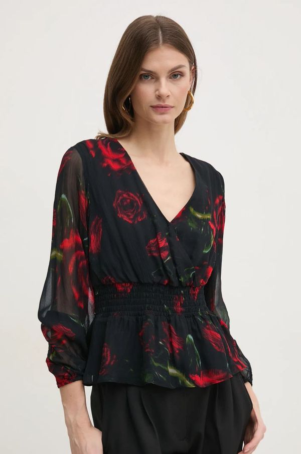 Guess Bluza Guess MISHKA za žene, boja: crna, s uzorkom, W5RH71 WGWX0