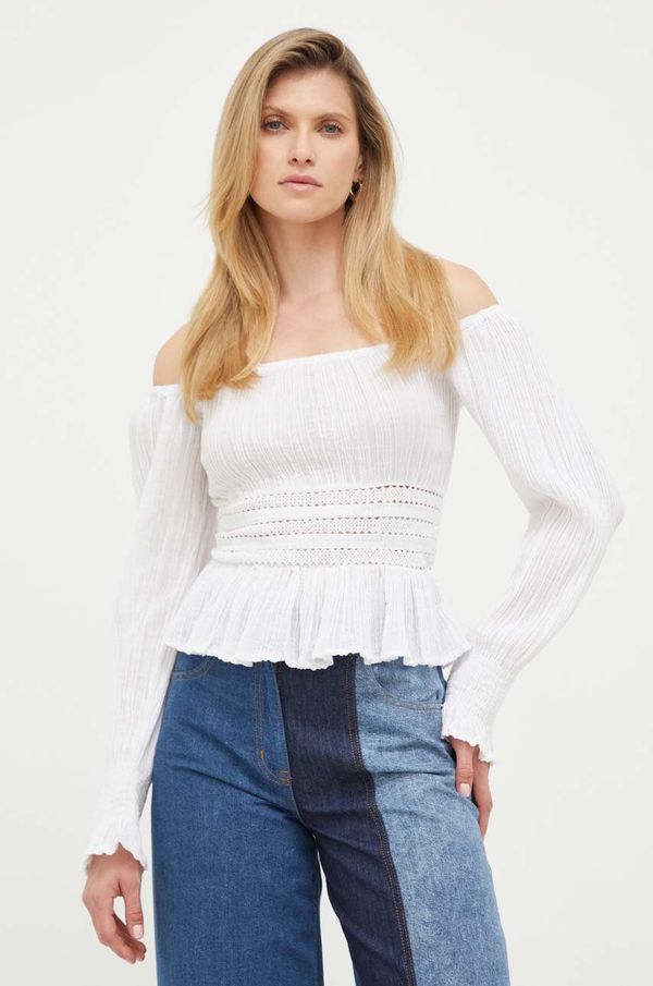 Guess Bluza Guess za žene, boja: bijela, glatka