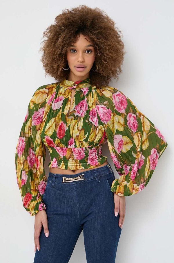 Guess Bluza Guess za žene, boja: zelena, s uzorkom