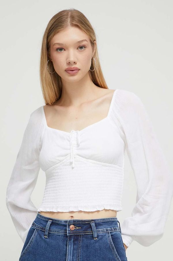 Hollister Co. Bluza Hollister Co. za žene, boja: bijela, bez uzorka