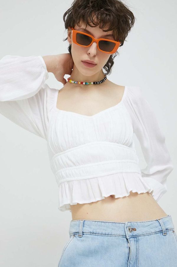 Hollister Co. Bluza Hollister Co. za žene, boja: bijela, glatka