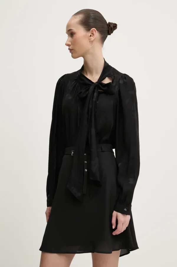 HUGO Bluza HUGO za žene, boja: crna, s uzorkom, 50533846