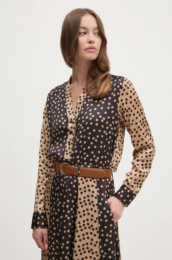 La Petite Française Bluza La Petite Française PFBANALE za žene, boja: smeđa, s uzorkom, PFBANALE