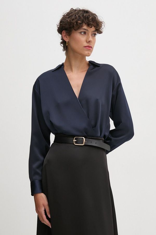 Lauren Ralph Lauren Bluza Lauren Ralph Lauren za žene, boja: tamno plava, bez uzorka, 200940215