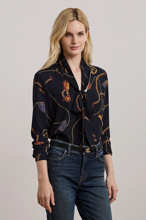 Lauren Ralph Lauren Bluza Lauren Ralph Lauren za žene, boja: tamno plava, s uzorkom, 200957153