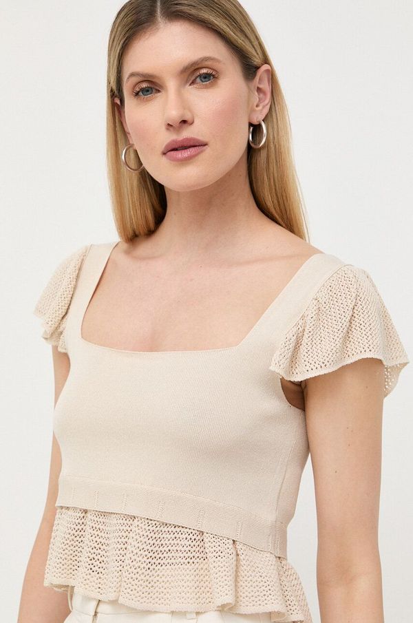 Marella Bluza Marella za žene, boja: bež, glatka