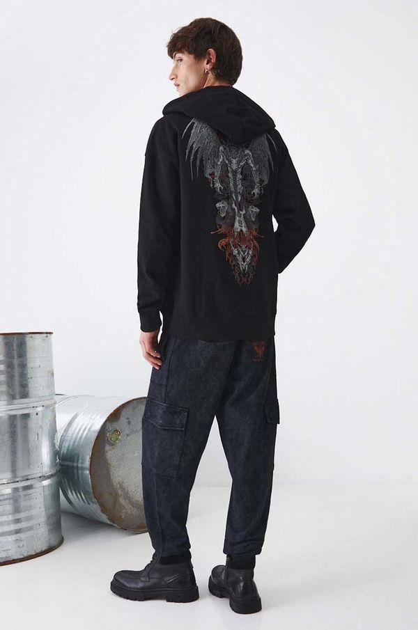 Medicine Bluza Medicine za muškarce, boja: crna, s kapuljačom, s tiskom