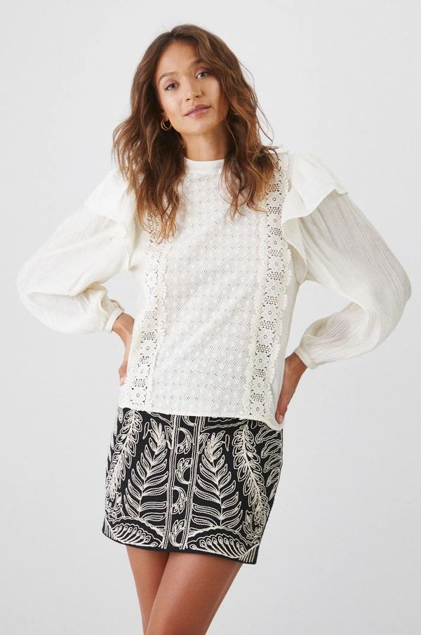 Medicine Bluza Medicine za žene, boja: bež, s aplikacijom