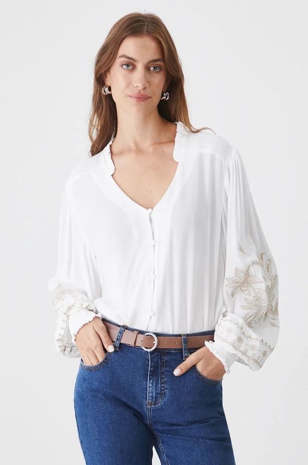 Medicine Bluza Medicine za žene, boja: bijela, cvjetni uzorak