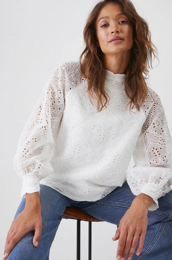 Medicine Bluza Medicine za žene, boja: bijela, s aplikacijom