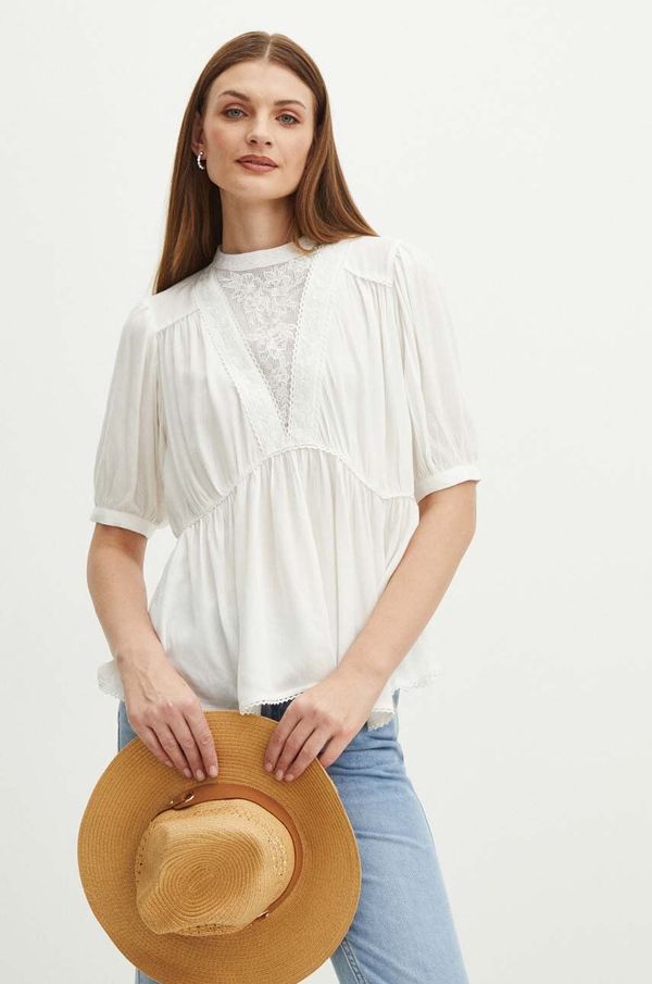 Medicine Bluza Medicine za žene, boja: bijela, s aplikacijom