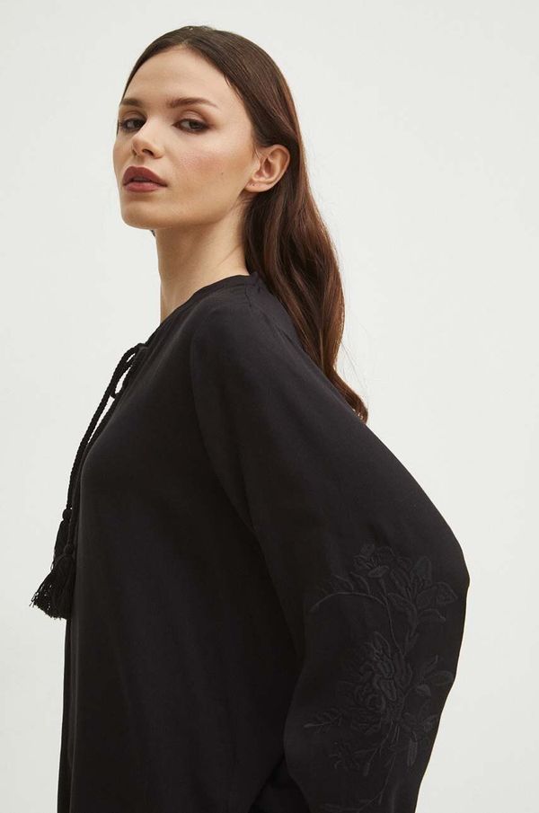 Medicine Bluza Medicine za žene, boja: crna, cvjetni uzorak