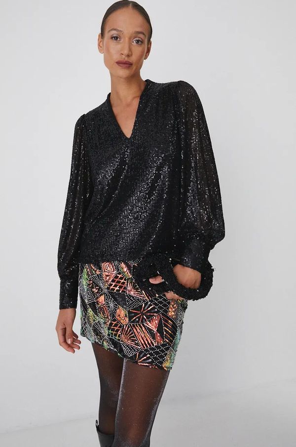 Medicine Bluza Medicine za žene, boja: crna, s aplikacijom