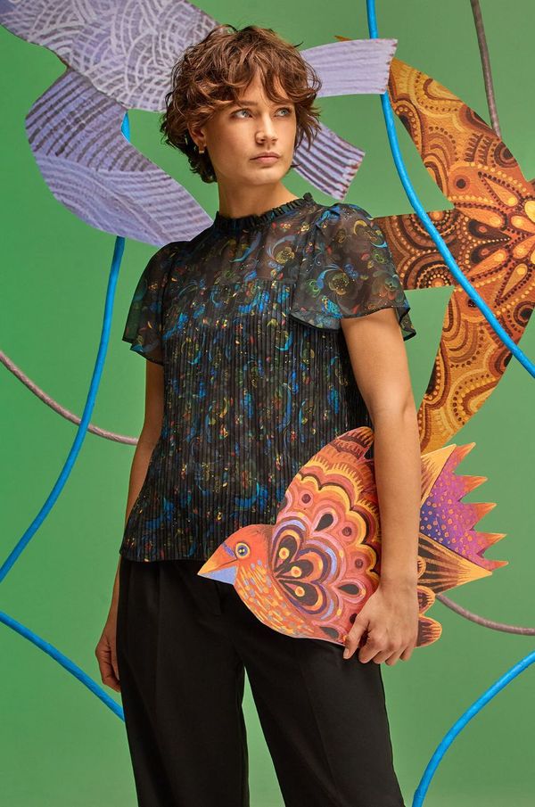 Medicine Bluza Medicine za žene, boja: crna, s uzorkom