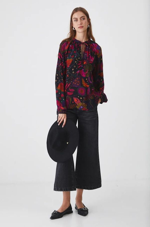 Medicine Bluza Medicine za žene, boja: crna, s uzorkom