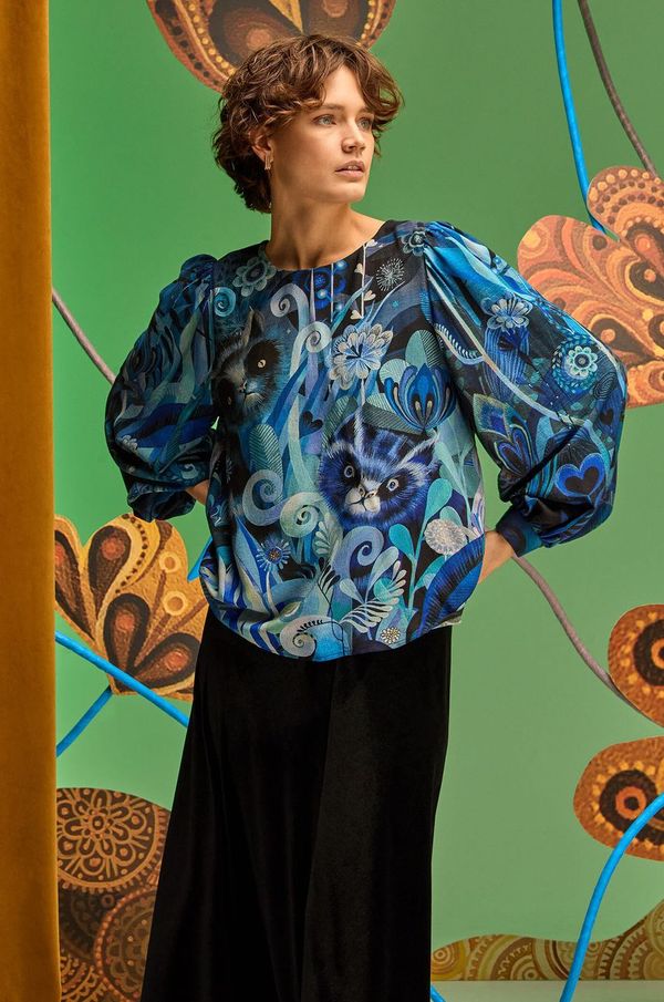 Medicine Bluza Medicine za žene, boja: tamno plava, s uzorkom