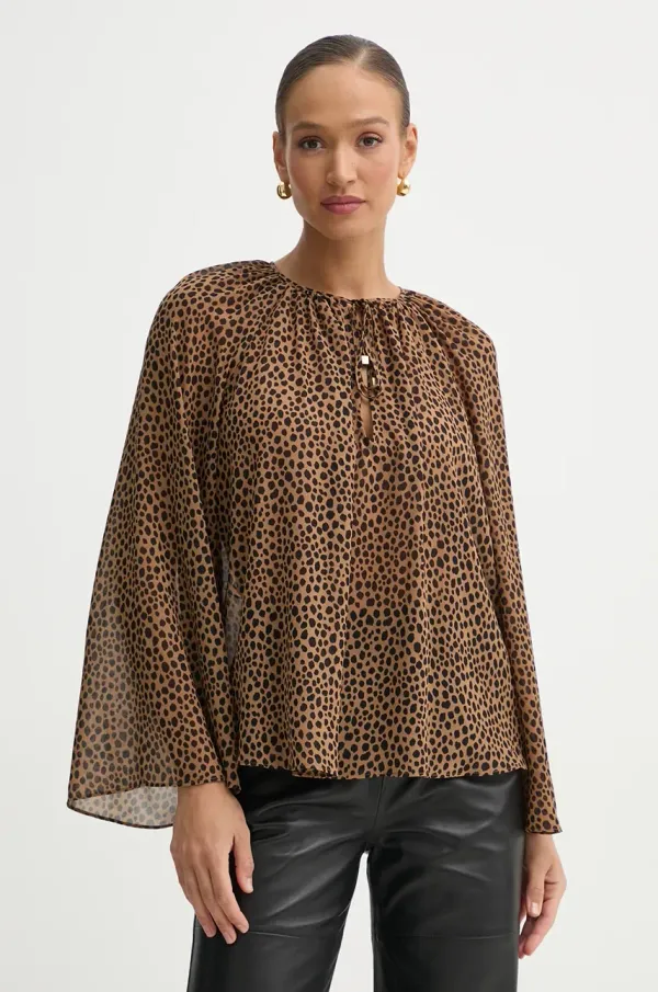 MICHAEL Michael Kors Bluza MICHAEL Michael Kors za žene, boja: smeđa, s uzorkom, MR540R0GRY