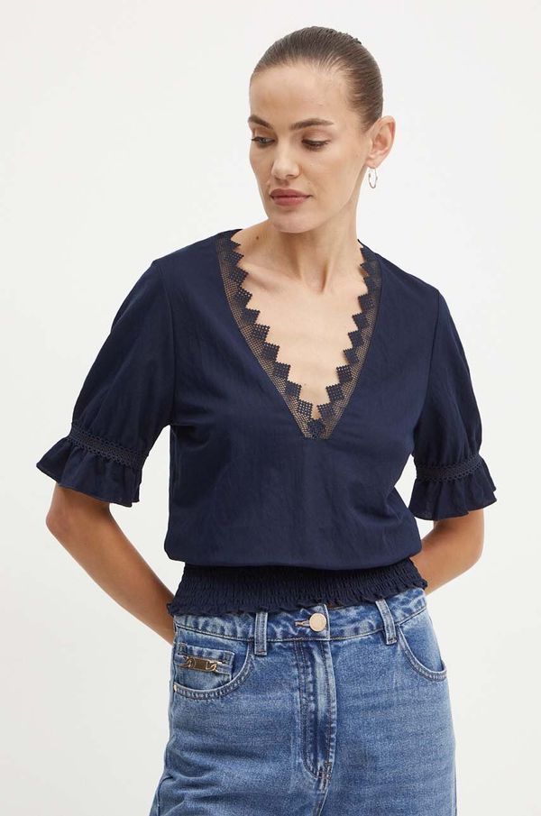 Morgan Bluza Morgan DBLUE za žene, boja: tamno plava, bez uzorka, DBLUE