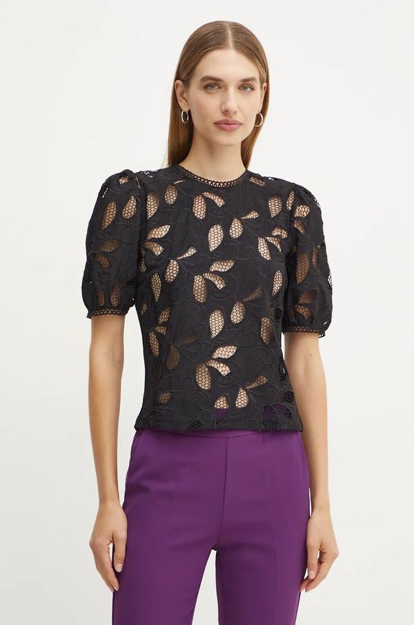 Morgan Bluza Morgan DROUL za žene, boja: crna, cvjetni uzorak, DROUL