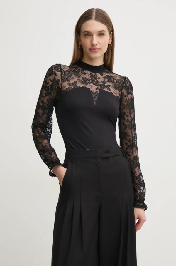 Morgan Bluza Morgan TIMEL za žene, boja: crna, s uzorkom, TIMEL