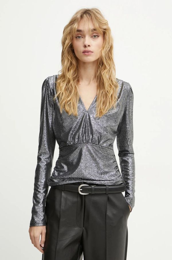 Morgan Bluza Morgan TSILVER za žene, boja: srebrna, bez uzorka, TSILVER