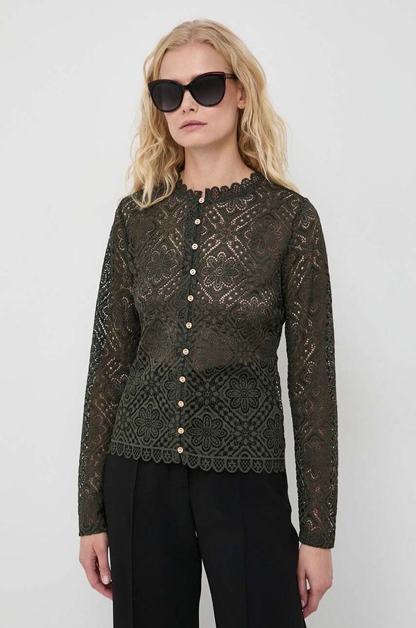 Morgan Bluza Morgan za žene, boja: zelena, bez uzorka