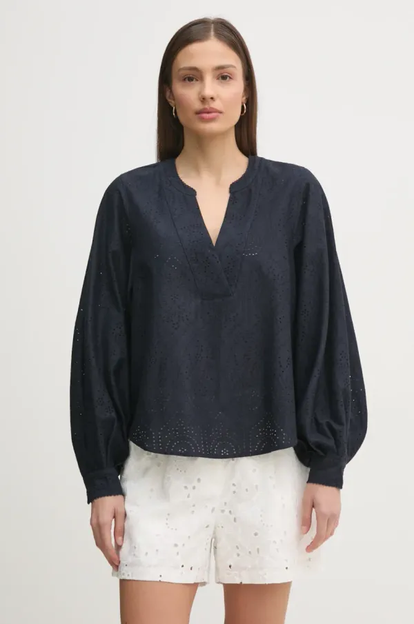 Mos Mosh Bluza Mos Mosh za žene, boja: tamno plava, bez uzorka, 169430