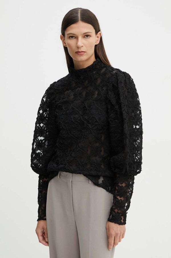 MUNTHE Bluza MUNTHE THIKI za žene, boja: crna, s aplikacijom, 243103824330