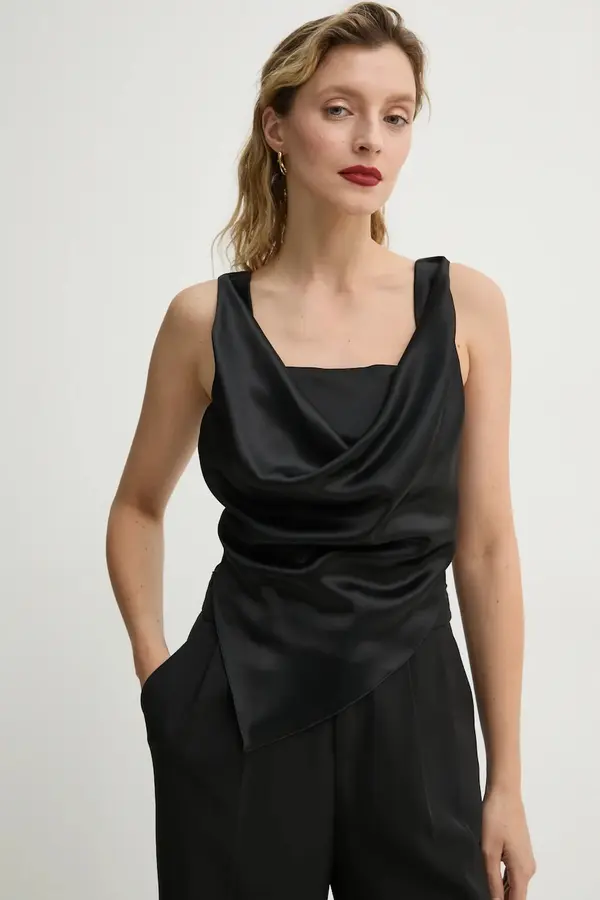 Nanushka Bluza Nanushka PETRA za žene, boja: crna, bez uzorka, NW22CRTP02599