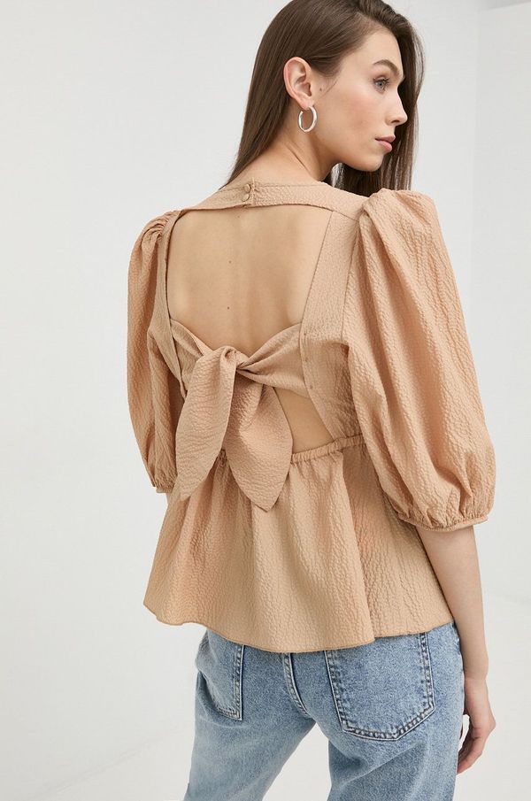 Notes du Nord Bluza Notes du Nord za žene, boja: smeđa, glatka