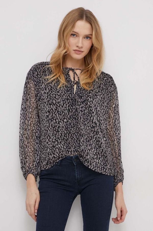 Pepe Jeans Bluza Pepe Jeans Alazne za žene, boja: crna, s uzorkom