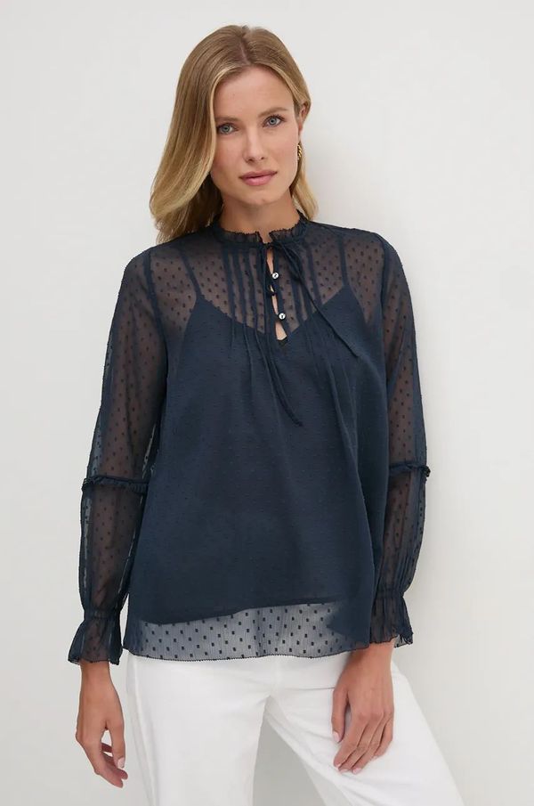 Pepe Jeans Bluza Pepe Jeans ODETTE za žene, boja: tamno plava, bez uzorka, PL304944