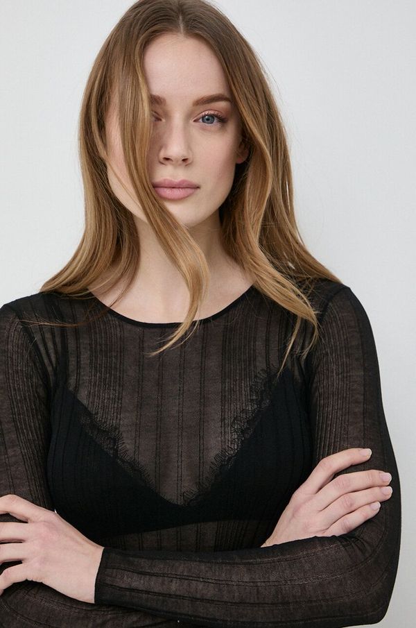 Pinko Bluza Pinko za žene, boja: crna, bez uzorka