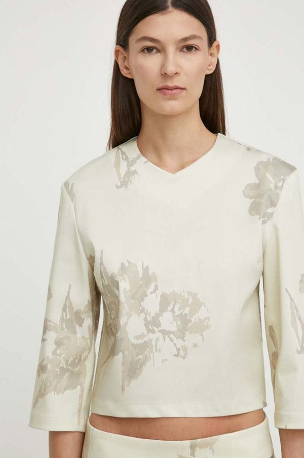 Remain Bluza Remain za žene, boja: bež, s uzorkom