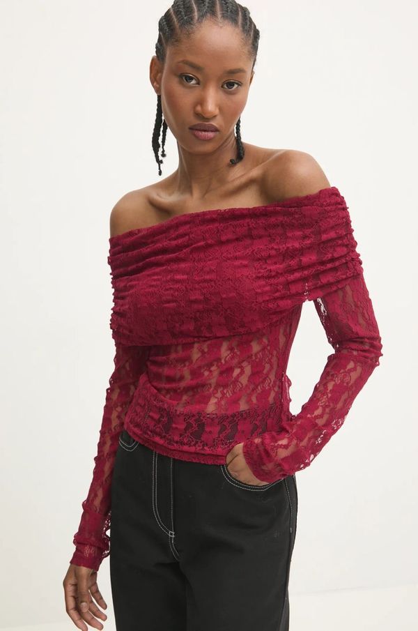 Rotate Bluza Rotate 0 za žene, boja: bordo, s uzorkom, 1132732197