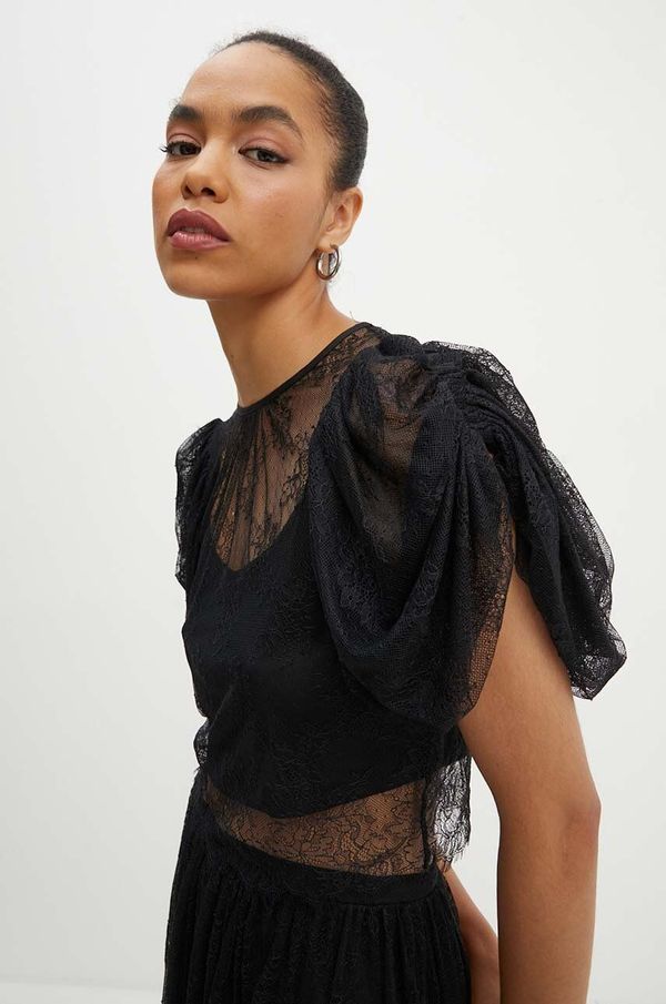 Rotate Bluza Rotate Lace Puff Sleeve Top za žene, boja: crna, bez uzorka, 112727100