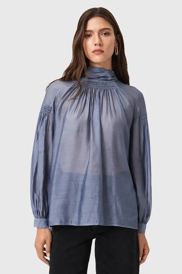 AllSaints Bluza s dodatkom svile AllSaints PEARLA