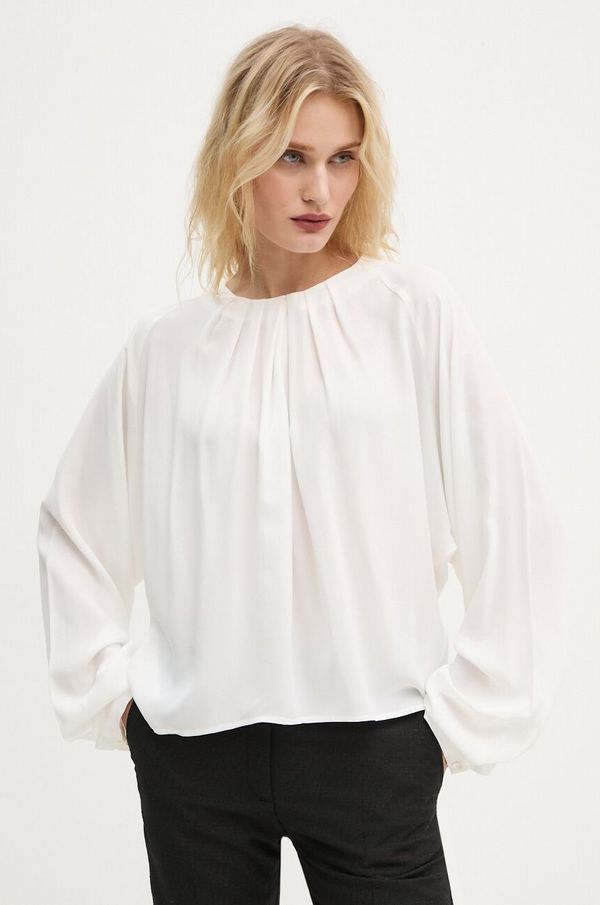 Drykorn Bluza s dodatkom svile Drykorn boja: bijela, bez uzorka, 130048 87542