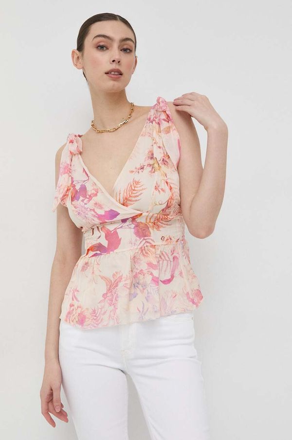 Guess Bluza s dodatkom svile Guess boja: narančasta, s uzorkom