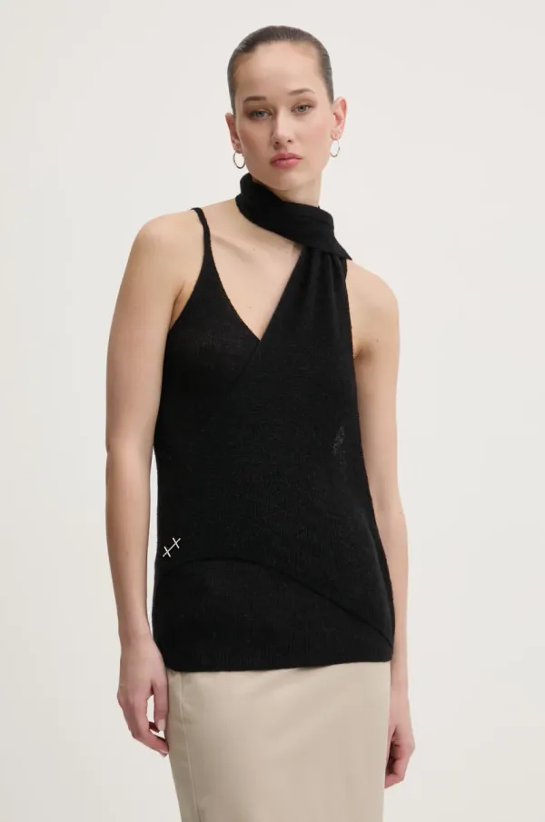 HELIOT EMIL Bluza s dodatkom vune Heliot Emil boja: crna, bez uzorka, PRESS25_W_07_072_BLK01