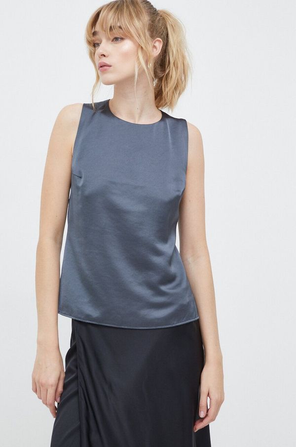 Samsoe Samsoe Bluza Samsoe Samsoe boja: siva, bez uzorka