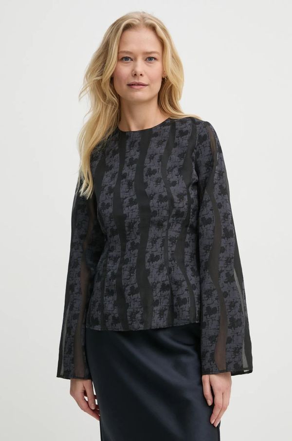 Samsoe Samsoe Bluza Samsoe Samsoe SAANAI za žene, boja: tamno plava, s uzorkom, F24400157