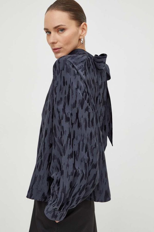 Samsoe Samsoe Bluza Samsoe Samsoe za žene, boja: siva, s uzorkom