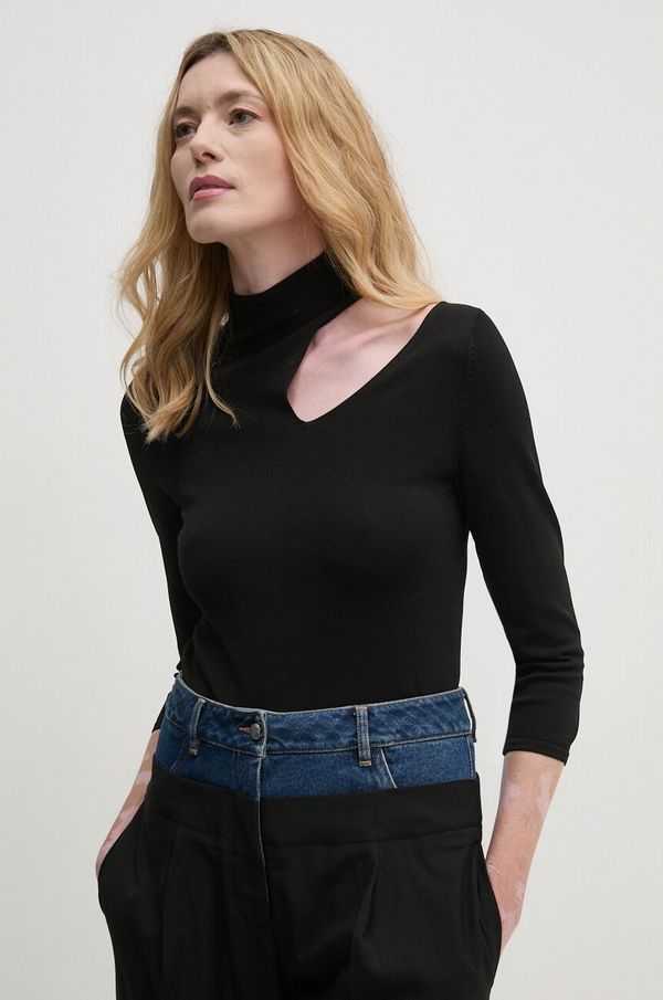 Sisley Bluza Sisley za žene, boja: crna, bez uzorka, 1WTHM1055